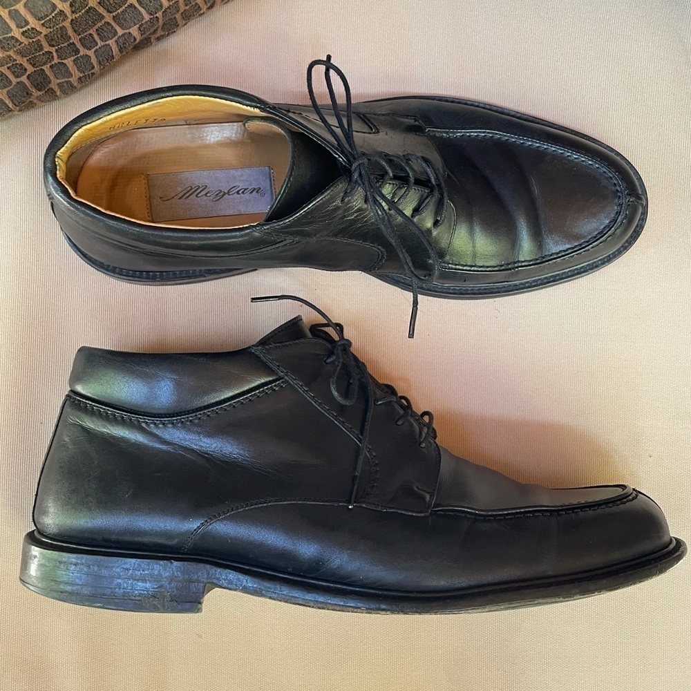Mezlan‎ Barletta Leather Lace-Up Boots Black 10.5